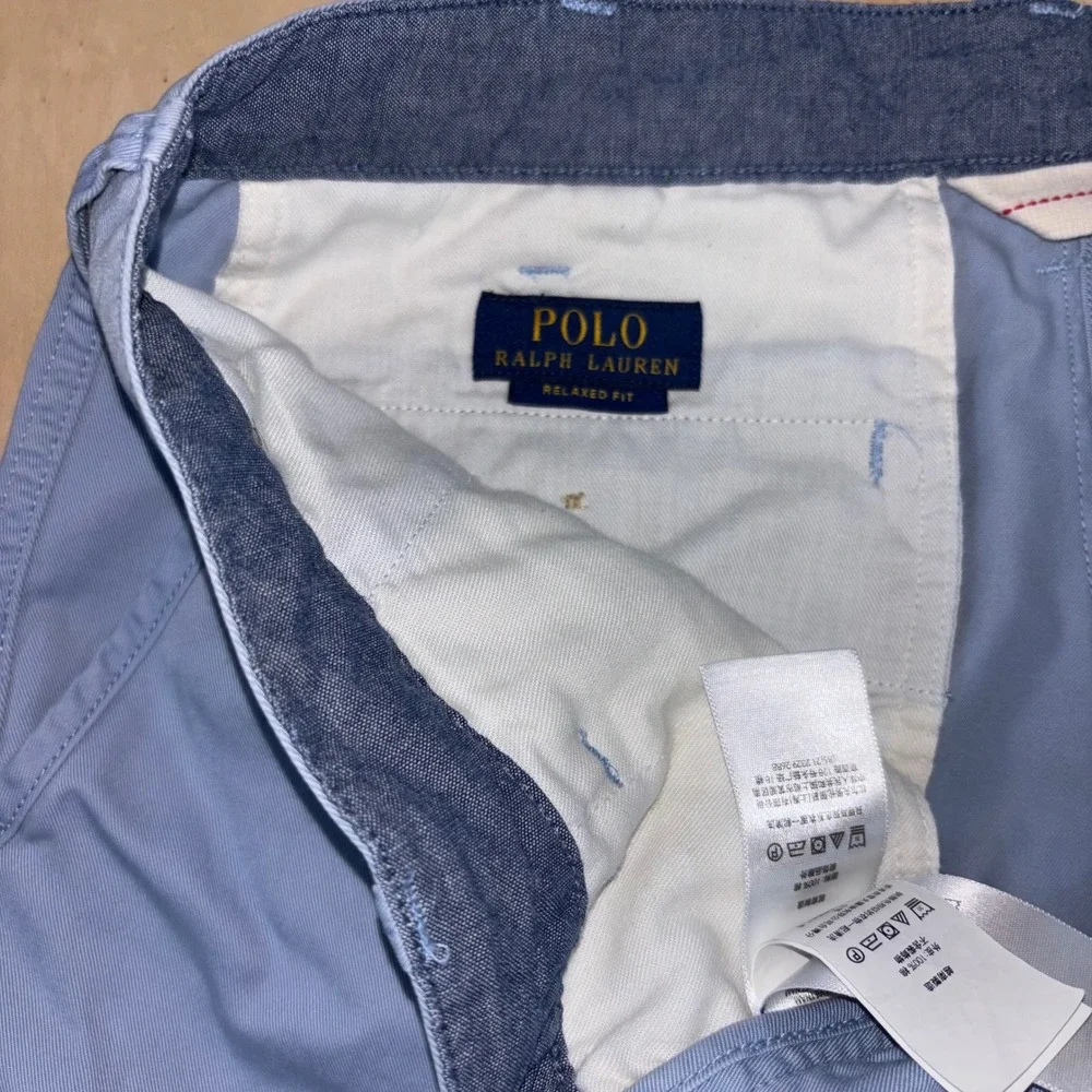 Polo Ralph Lauren Mens 30 Light Blue Relaxed Fit Chino Shorts Cotton Twill 10